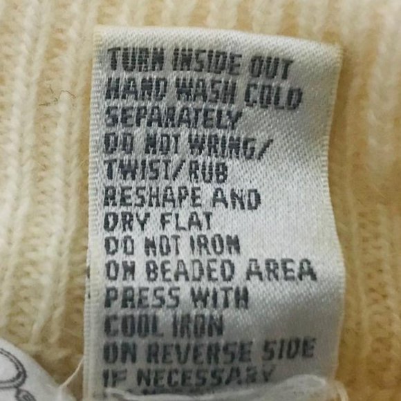 C. Webb Vintage Small Cable Knit Beaded Lambswool Sweater - Picture 9 of 9